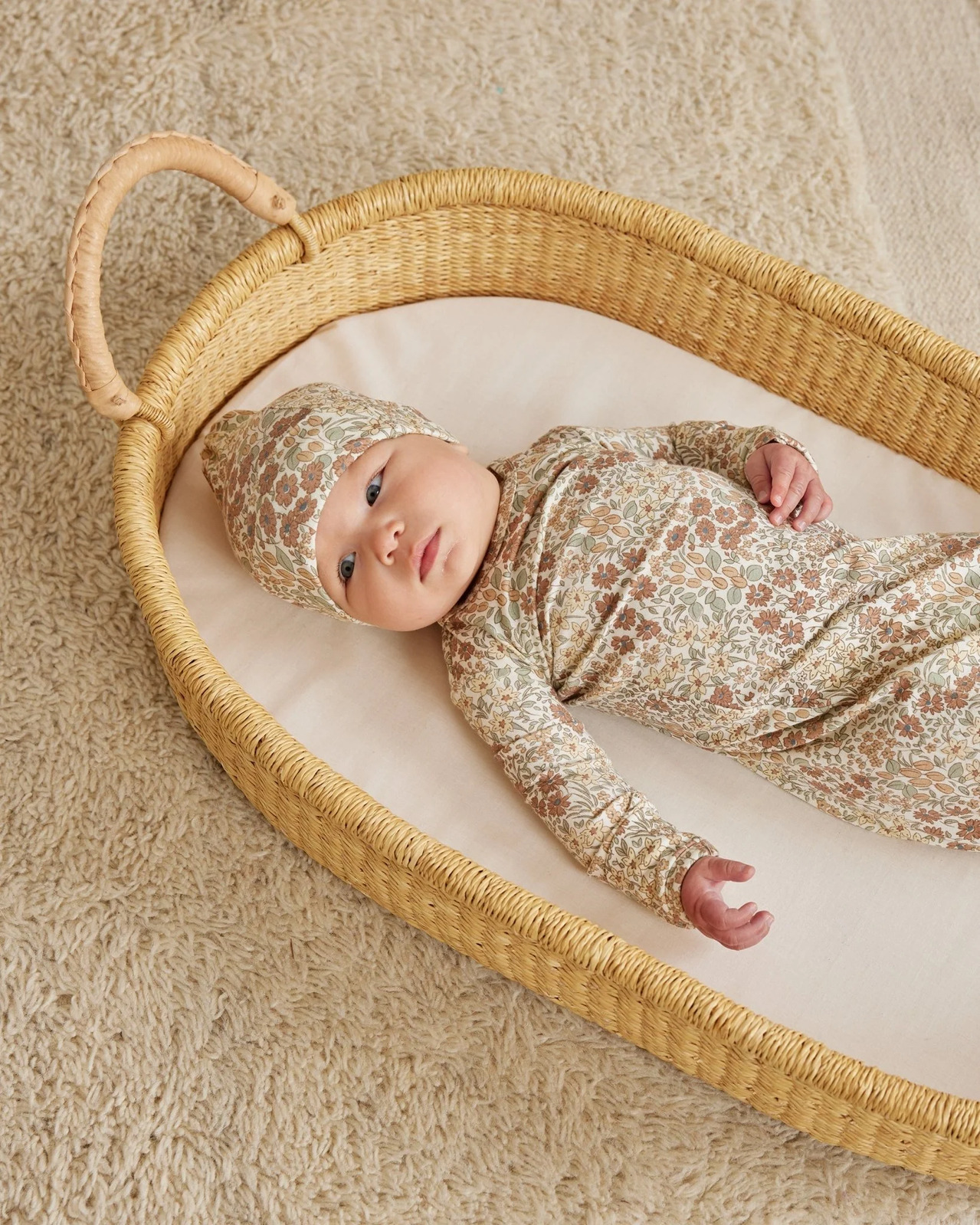 Quincy Mae Bamboo Baby Gown & Hat Set | Wildflowers