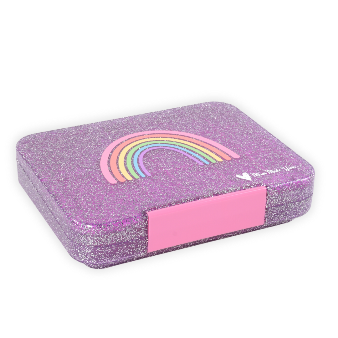 Bento Large Lunchbox | Sparkle Purple Rainbow