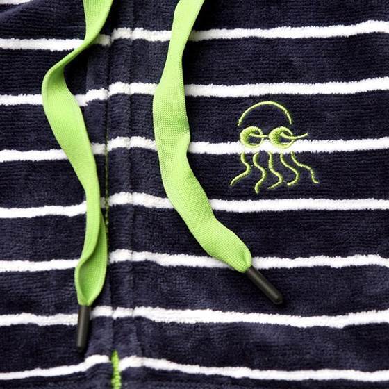 Swoodi Navy Stripe Swim gown with Green Trims