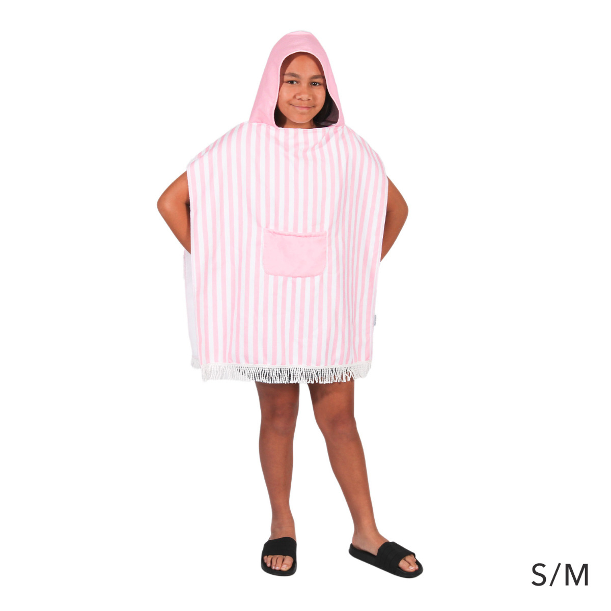Hooded Towel Kids Pink Poncho