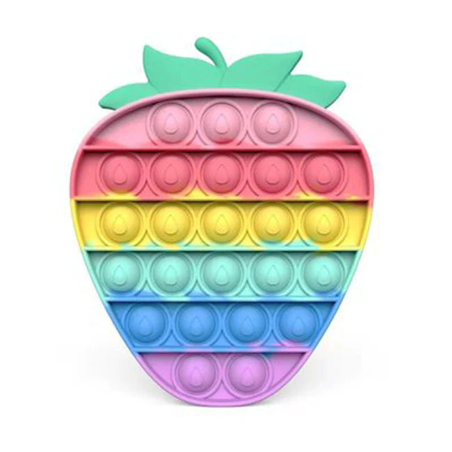 Kids Fidget | Rainbow Strawberry Pop It