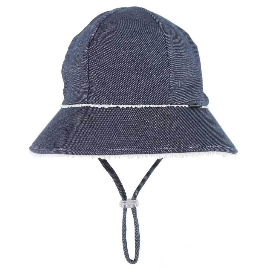 Bedheads Ponytail Bucket Sun Hat | Denim Ruffle 