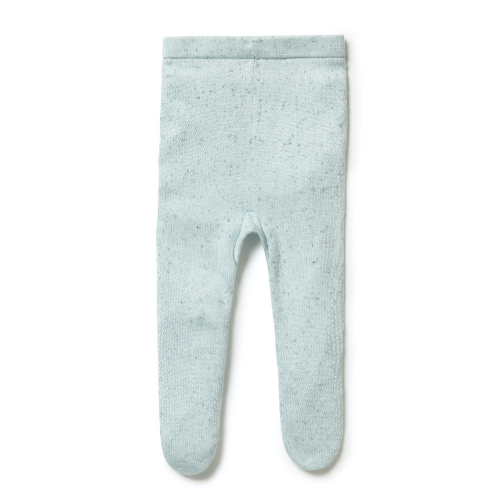 Knitted Legging with Feet | Mint Fleck 