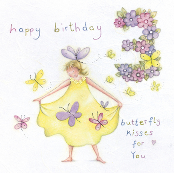 Happy Birthday Age 3 | Butterfly Kisses