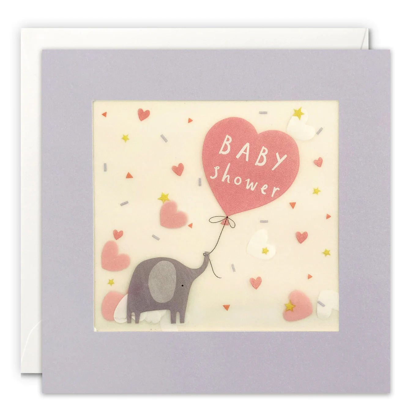 Elephant Baby Shower Card with Paper Confetti 
