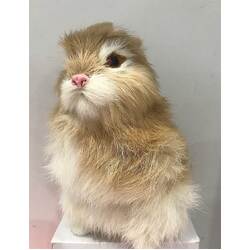 Small Tan Realistic Bunny Figurine