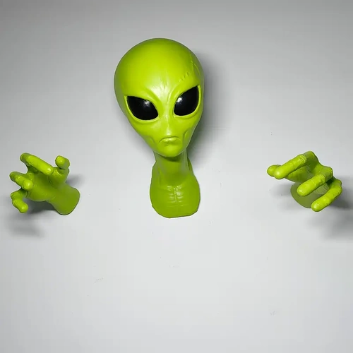 Green Latex Alien Head and Hands