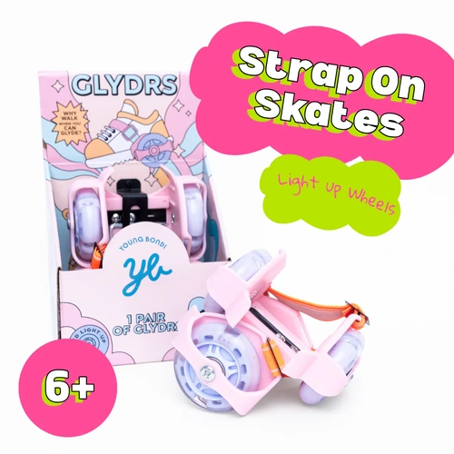 Glydrs Pastel Unicorn Clip-On Heel Skates | Light-Up Skates for Kids