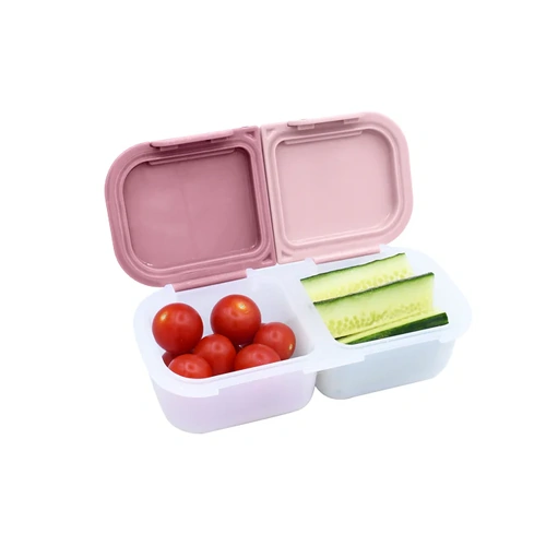Melii 2 Compartment Snackbox | Ivory/Pink