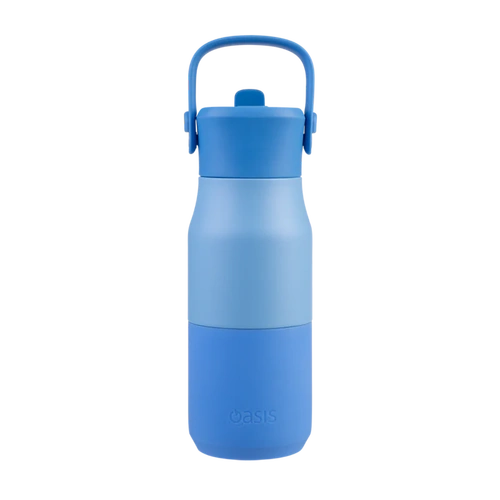 Oasis Jnr 400ml Insulated Bottle Sipper Straw | Blue