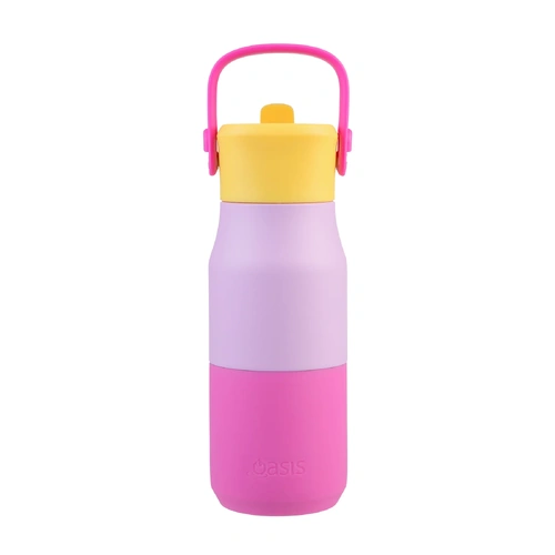 Oasis Jnr 400ml Insulated Bottle Sipper Straw | Bubblegum Pink