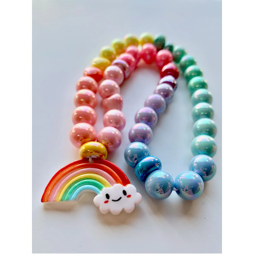 Red Bobble Violet's Rainbow Necklace