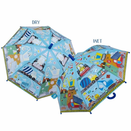 Floss & Rock Colour Change Kids Umbrella | Construction