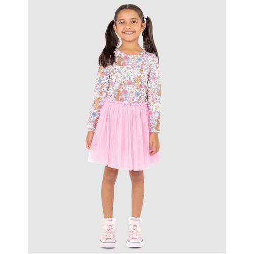 Rock Your Kid Ditsy Bunny L/S Circus Dress