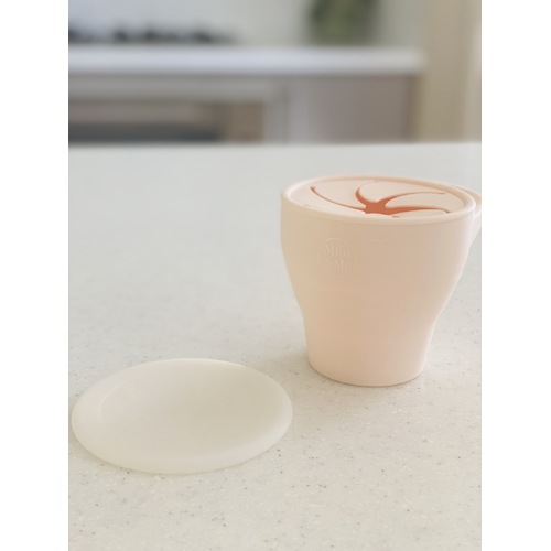 Mini & Me Snack Cup Collapsible with Lid | Marshmallow