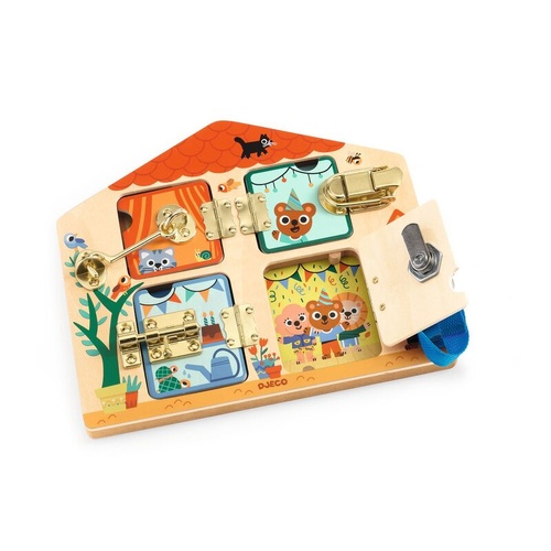 Djeco Wooden Lock House Puzzle | Unlock & Learn Toy