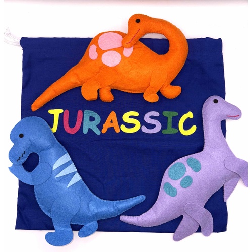 Story Time 7-Piece Dinosaur Felt Set with Bag