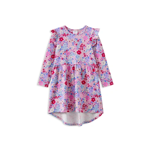 Milky Lilac Bloom Hi Lo Dress