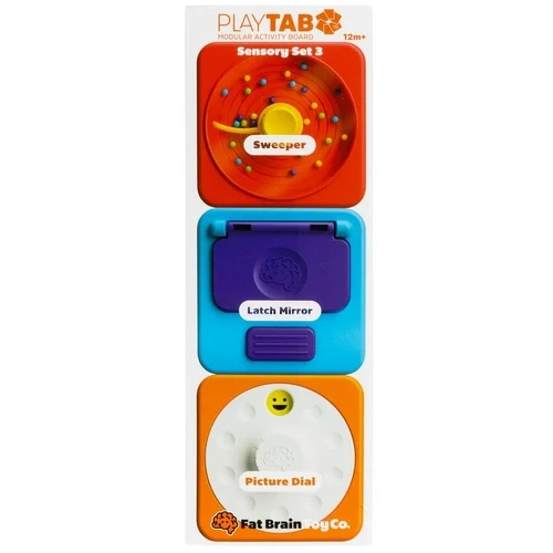 PlayTab Sensory Set 4 (Latch Mirror, Sweeper, Picture Dial)