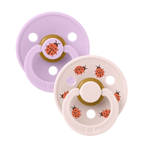 BIBS  Round Pacifier | Ladybug Violet Sky Mix (2pk)