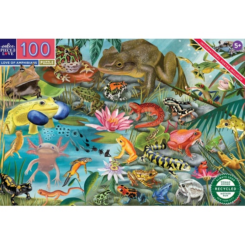 EeBoo 100 Pc Puzzle | Love of Amphibians