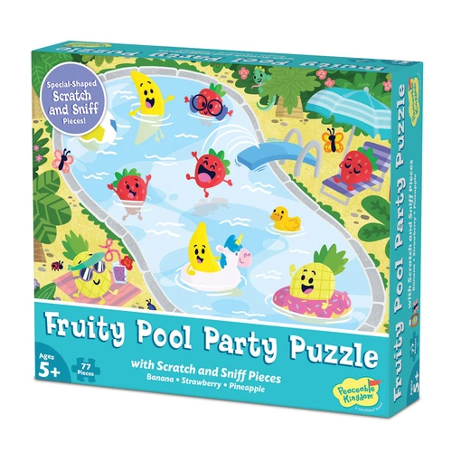 Peaceable Kingdom Scratch & Sniff Puzzle | Fruity Pool Party