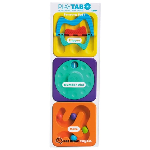 Fat Brain PlayTab Sensory Set 1 (Flipper, Number Dial, Maze Tile)