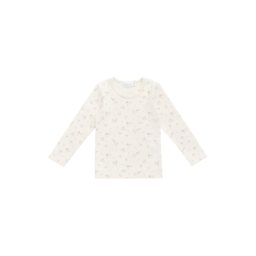 Organic Cotton Fine Rib Long Sleeve Top | Caroline Egret