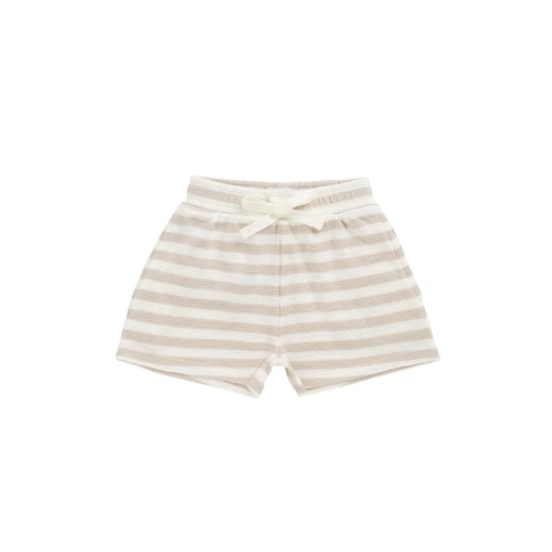 Organic Cotton Waffle Leith Short | Staple Stripe Oat/Cloud