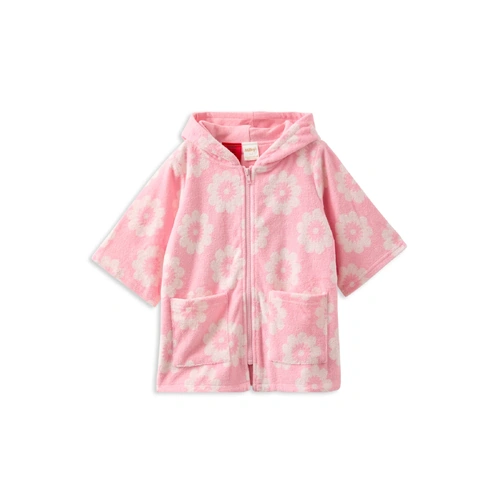 Milky Floral Terry Towelling Cover Up