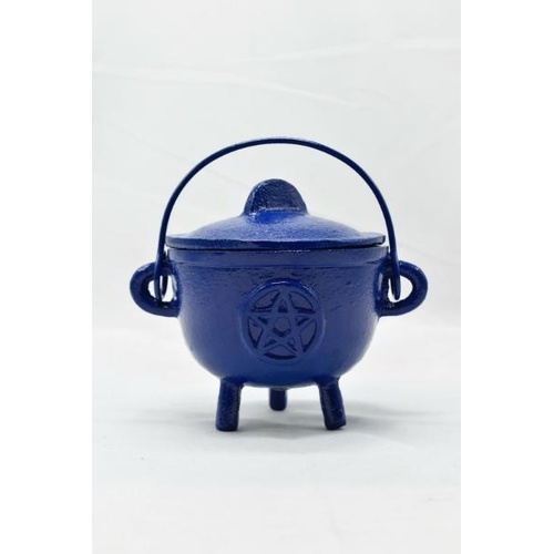 Medium Potion Pentagram Cauldron with Lid | Blue