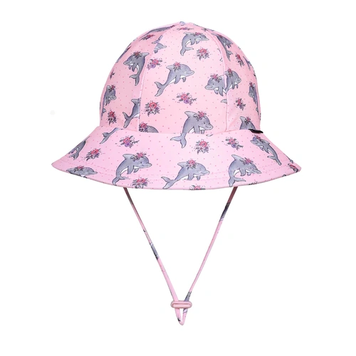 Bedheads Girls Ponytail Swim Bucket Hat | Dolphin
