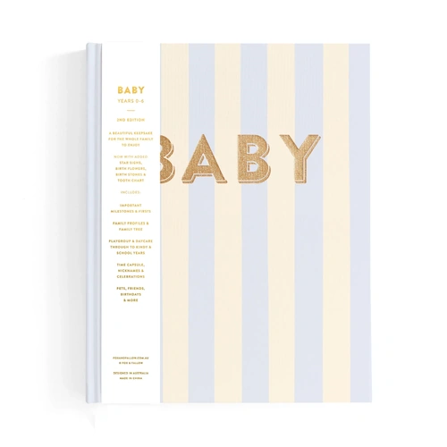 Fox & Fallow Baby Book | Cloud Stripe  Keepsake Journal
