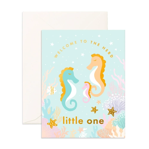 Fox & Fallow Welcome Little Seahorse Greeting Card 