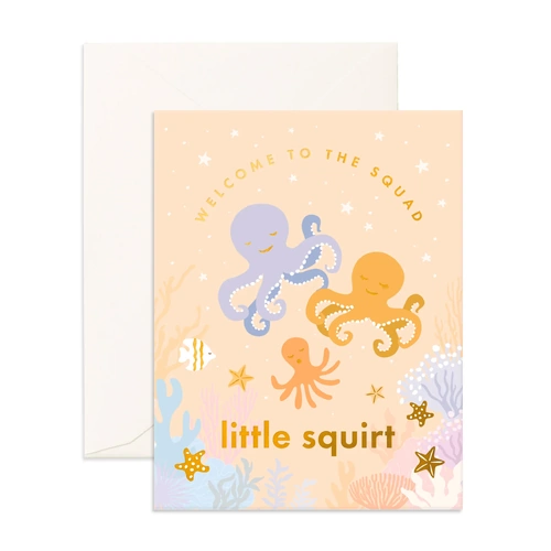 Fox & Fallow Welcome Little Squirt Greeting Card
