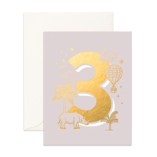 Fox & Fallow 3rd Birthday Card | Animals Design