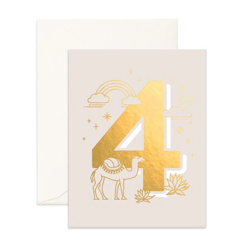 Fox & Fallow 4th Birthday Card | Animals Design