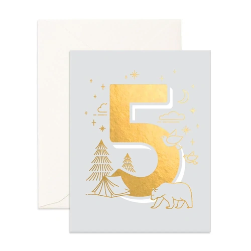 Fox & Fallow 5th Birthday Card | Animals Design