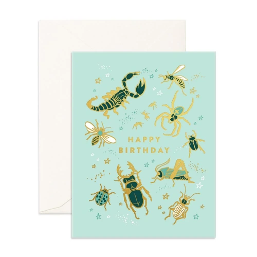 Fox & Fallow Happy Birthday Bugs Greeting Card