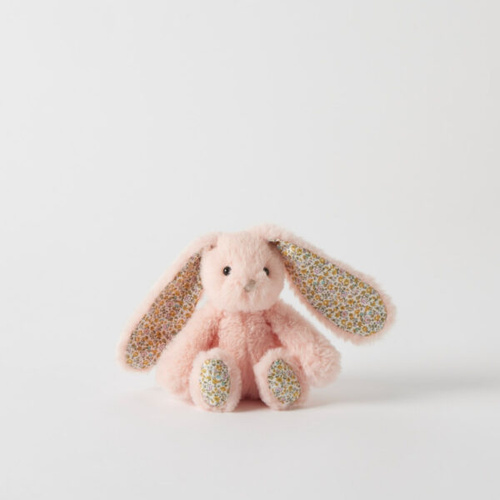 Floral Peach Bunny Rattle