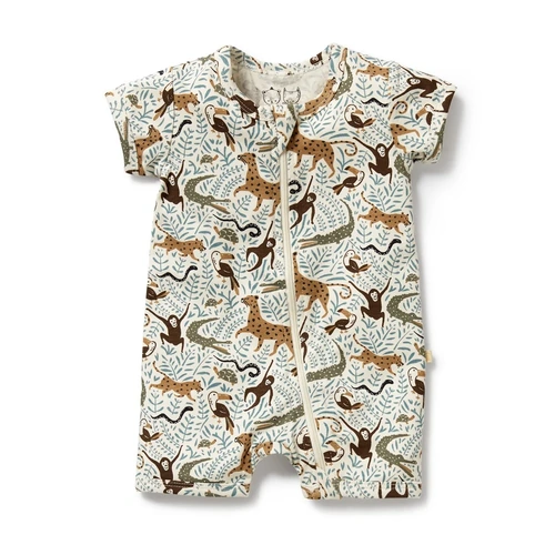 Mini Jungle Organic Boyleg Zipsuit 