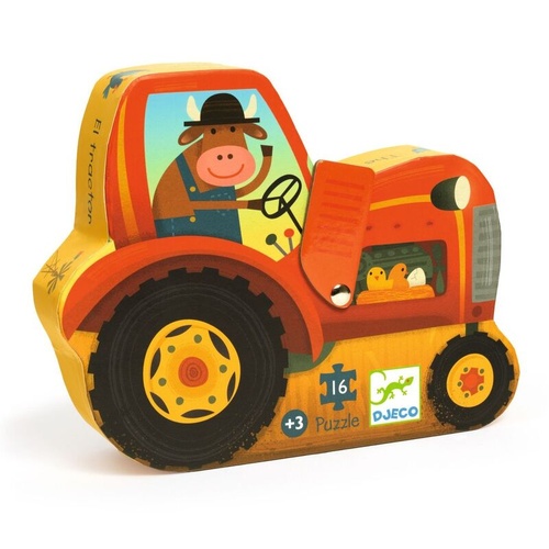 Djeco The Tractor 16pc Silhouette Puzzles