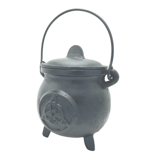 Mini Potion Triquetra Moon Cauldron with Lid | Black