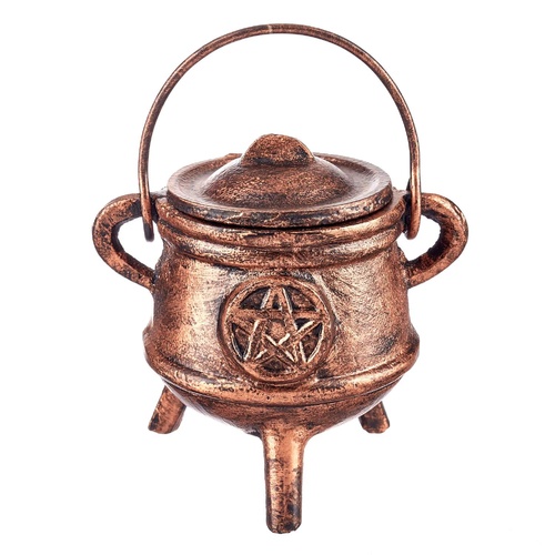 Mini Potion Pentagram Moon Cauldron with Lid | Copper