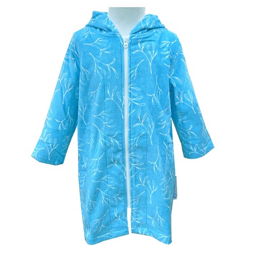 Back Beach Aqua Haze Hooded Gown 