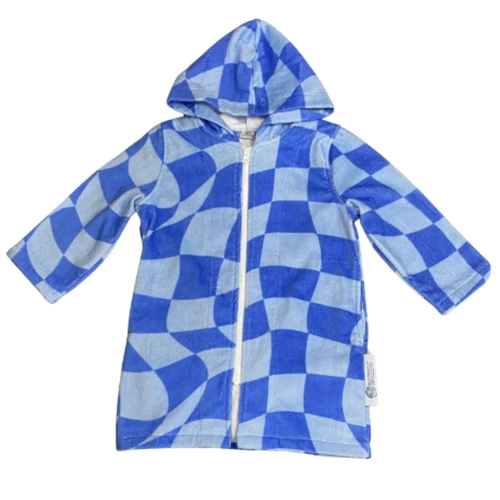 Back Beach Tidal Checker Hooded Swim Gown