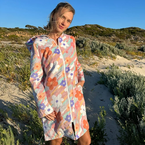 Back Beach Petal Splash Hooded Gown | Adult