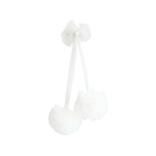 Tulle Pom Pom Decor Set 2 Piece | Ivory