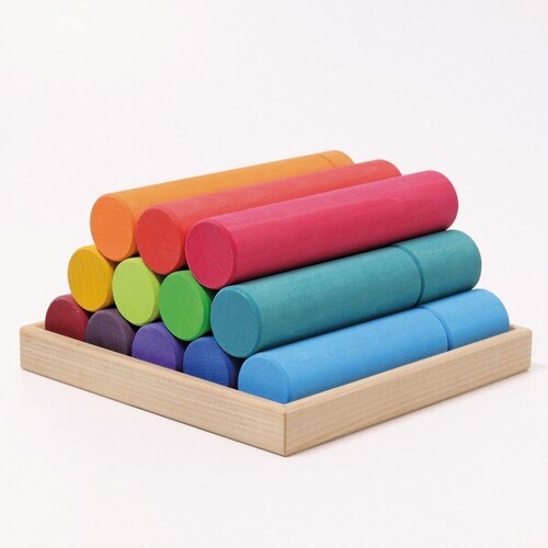 Grimm's Large Building Rollers | Rainbow