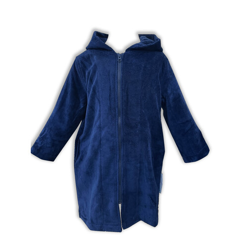 Back Beach Deep Ocean Navy Hooded Beach Gown